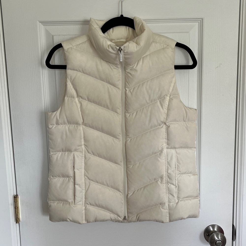 Lands' End Off-White Puffer Vest